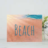 ビーチ砂浜の青い海波のデコページ (スタンド正面)