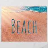 ビーチ砂浜の青い海波のデコページ (正面)