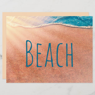 ビーチ砂浜の青い海波のデコページ