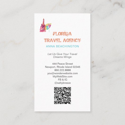 *~*ビーチ砂海旅行観光客観光QR 名刺 (裏面)