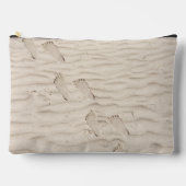 ビーチ砂足跡 アクセサリーポーチ (正面)