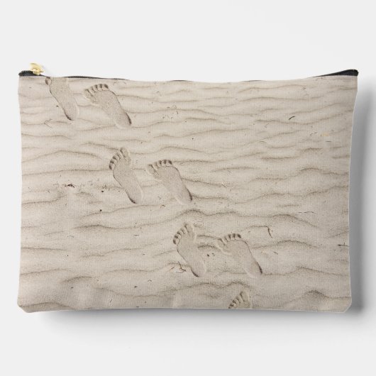 ビーチ砂足跡 アクセサリーポーチ (正面)