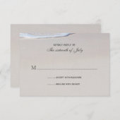 ビーチ砂、砂ドル4バー結婚の返信カード 出欠カード (正面/裏面)