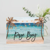 ビーチ私のページの男の子の提案カードです サンキューカード (スタンド正面)