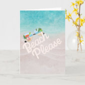 ビーチ空白の カード (黄色い花)