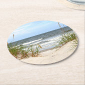 ビーチ紙コースター ラウンドペーパーコースター (アングル)