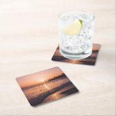 ビーチ素晴らしサンセット スクエアペーパーコースター (インサイチュ)