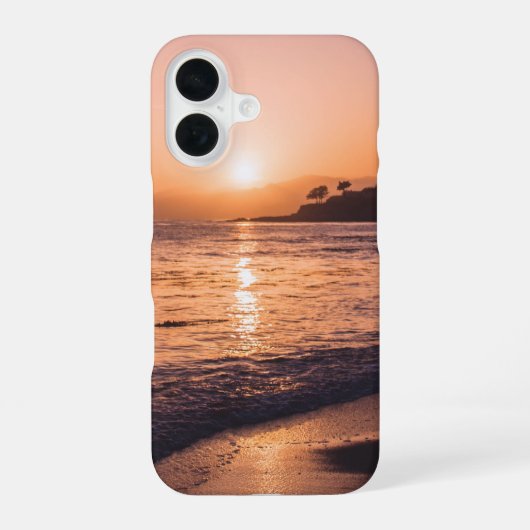 ビーチ素晴らしサンセット iPhone 16ケース (裏面)