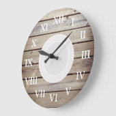 ビーチ素朴ウッド ラージ壁時計 (傾斜)