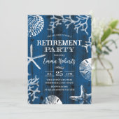 ビーチ素朴コーラルリーフスターフィッシュネイビーリタイアメント 招待状 (スタンド正面)