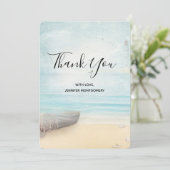 ビーチ素朴シーンとボートありがとう サンキューカード (スタンド正面)