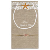 ビーチ素朴スターフィッシュレ結婚ースカスタム スモールペーパーバッグ (裏面)