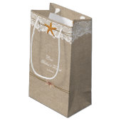 ビーチ素朴スターフィッシュレ結婚ースカスタム スモールペーパーバッグ (裏面アングル)