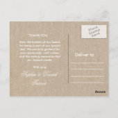 ビーチ素朴スターフィッシュ結婚レースありがとう ポストカード (裏面)