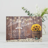 ビーチ素朴スターフィッシュ&サンフラワーブライダルシャワー 招待状 (スタンド正面)