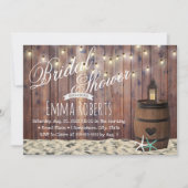 ビーチ素朴スターフィッシュ&ランタンブライダルシャワー 招待状 (正面)