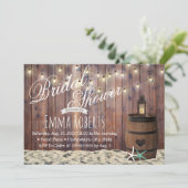 ビーチ素朴スターフィッシュ&ランタンブライダルシャワー 招待状 (スタンド正面)