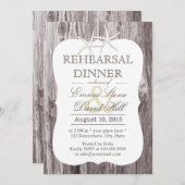 ビーチ素朴ドリフトウッドスターフィッシュリハーサルディナー 招待状 (正面/裏面)