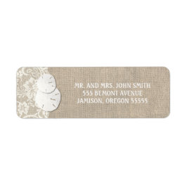 ビーチ素朴バーラップレース差出人住所ラベル ラベル