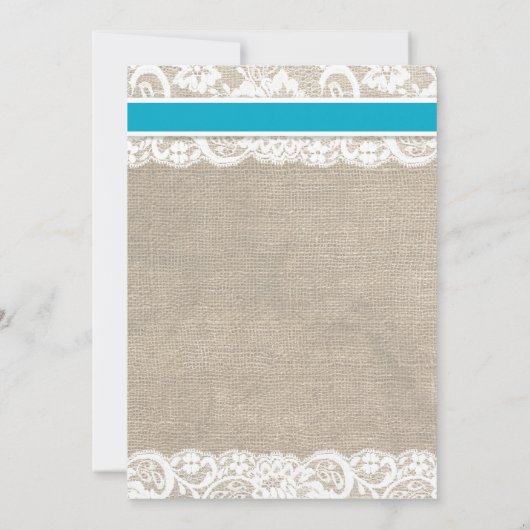 ビーチ素朴バーラップレース結婚式招待状マリブ 招待状 (裏面)