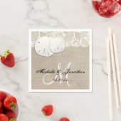 ビーチ素朴バーラップ結婚レースナプキン スタンダードカクテルナプキン (インサイチュ)