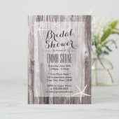 ビーチ素朴ヒトデエレガントブライダルシャワー 招待状 (スタンド正面)