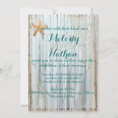 ビーチ素朴ヒトデ結婚式招待状 招待状 (裏面)