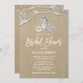 ビーチ素朴ヒトランタンブライダルシャワー 招待状 (正面/裏面)