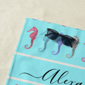 ビーチ素朴熱帯魚セージ緑コーラルピンク ビーチタオル (インサイチュ)