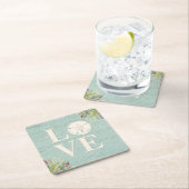 ビーチ素朴砂ドル スクエアペーパーコースター (インサイチュ)