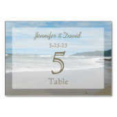 ビーチ結婚をテーマにしたナンバーカード テーブルナンバー (裏面)