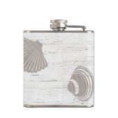 ビーチ結婚をテーマにした木目 フラスク (裏面)