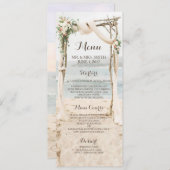 ビーチ結婚アーバーのメニューカード メニュー (正面/裏面)