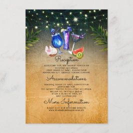 ビーチ結婚カクテル情報ゲスト エンクロージャーカード