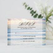 ビーチ結婚サンセットの応答カード 出欠カード (スタンド正面)