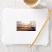 ビーチ結婚サンセット，プルメリアラベル ラベル (インサイチュ)