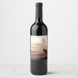 ビーチ結婚サンセット,プルメリア ワインラベル