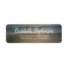 ビーチ結婚サンセット ラベル