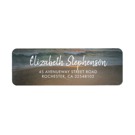 ビーチ結婚サンセット ラベル (正面)