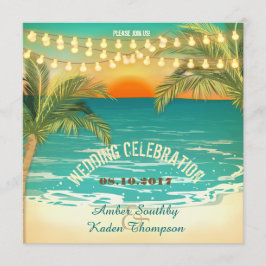 ビーチ結婚サンセット 招待状