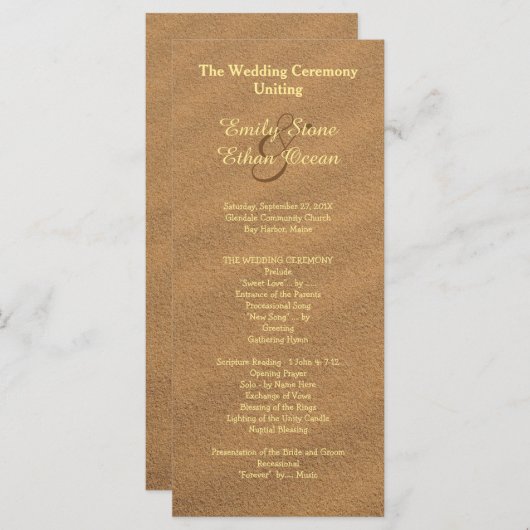 ビーチ結婚サンドの背の高い計画 プログラム (正面/裏面)