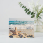 ビーチ結婚シーンとヒトデ ポストカード (スタンド正面)