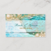 ビーチ結婚テーマのカメ「テーブル番号」 プレイスカード (裏面)