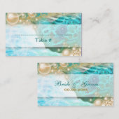 ビーチ結婚テーマのカメ「テーブル番号」 プレイスカード (正面/裏面)