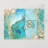 ビーチ結婚テーマのカメ「テーブル番号」 ポストカード (裏面)