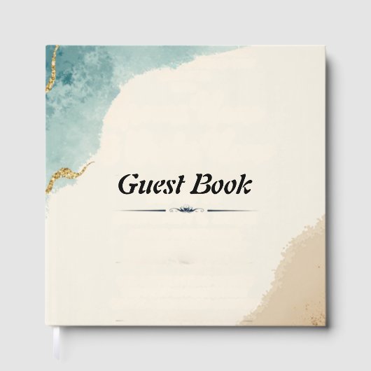 ビーチ結婚テーマのゲストブック ゲストブック (正面)