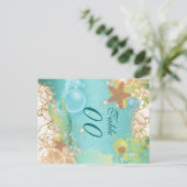 ビーチ結婚テーマの「テーブル番号」 ポストカード (スタンド正面)