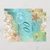 ビーチ結婚テーマの「テーブル番号」 ポストカード (正面/裏面)