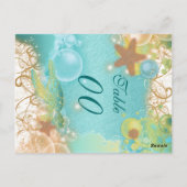 ビーチ結婚テーマの「テーブル番号」 ポストカード (裏面)