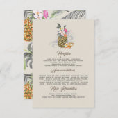 ビーチ結婚パイナップル情報ゲストカード エンクロージャーカード (正面/裏面)